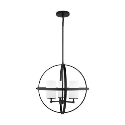 Generation Lighting Alturas 3-Light Chandelier - Single Tier in Midnight Black