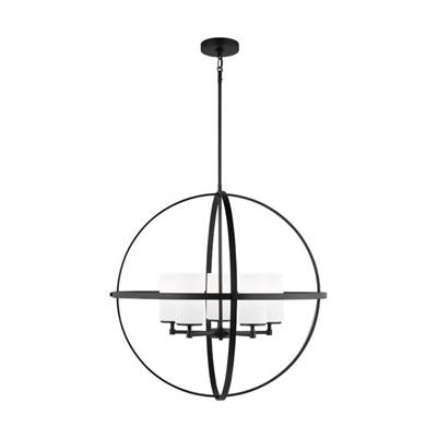 Generation Lighting Alturas 5-Light Chandelier - Single Tier in Midnight Black
