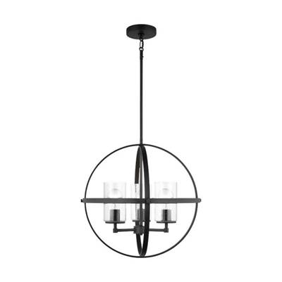 Generation Lighting Alturas 3-Light Chandelier - Single Tier in Midnight Black