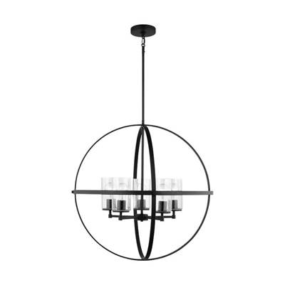 Generation Lighting Alturas 5-Light Chandelier - Single Tier in Midnight Black