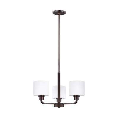 Generation Lighting Canfield 3-Light Chandelier - Single Tier in Bronze