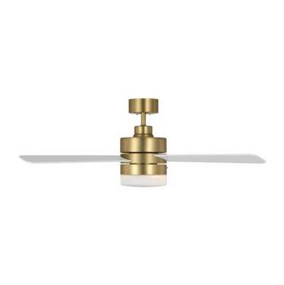 Generation Lighting Era 44" LED Ceiling Fan in Burnished Brass Matte White