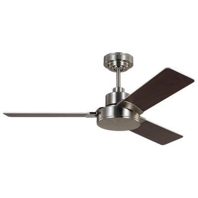 Generation Lighting Jovie 44 Ceiling Fan - Silver / American Walnut Reversible Blades in Brushed Steel