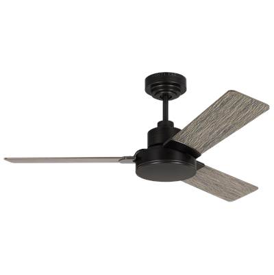 Generation Lighting Jovie 44 Ceiling Fan - Midnight Black / American Walnut Reversible Blades in Midnight Black