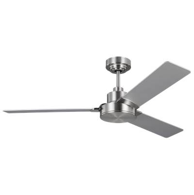 Generation Lighting Jovie 52 Ceiling Fan - Silver / American Walnut Reversible Blades in Brushed Steel