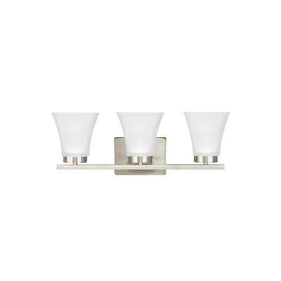 Generation Lighting Bayfield Three-Light Vanity Light in Brushed Nickel
