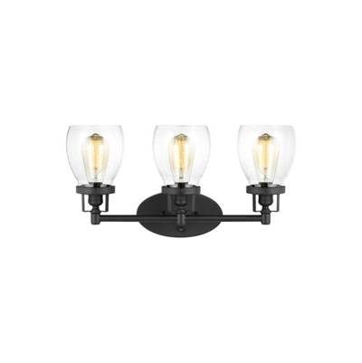 Generation Lighting Belton Three-Light Vanity Light in Midnight Black