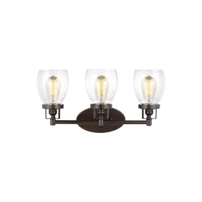 Generation Lighting Belton Three-Light Vanity Light in Bronze