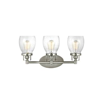 Generation Lighting Belton Three-Light Vanity Light in Brushed Nickel