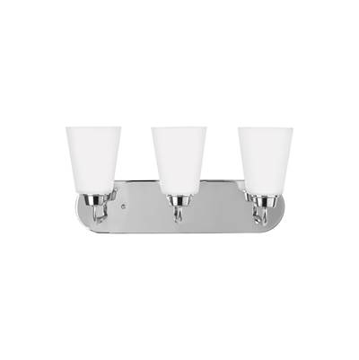 Generation Lighting Kerrville Three-Light Vanity Light in Chrome