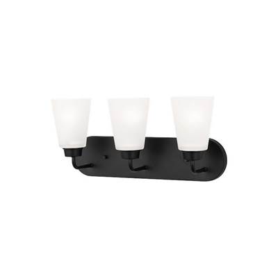 Generation Lighting Kerrville Three-Light Vanity Light in Midnight Black