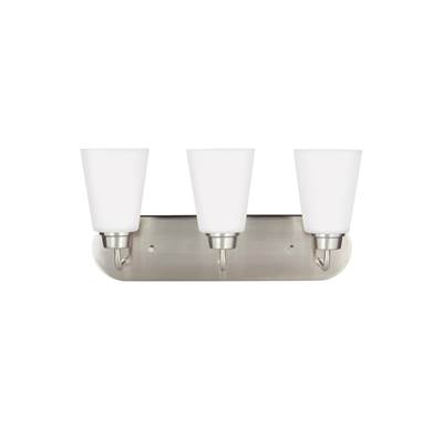 Generation Lighting Kerrville Three-Light Vanity Light in Brushed Nickel
