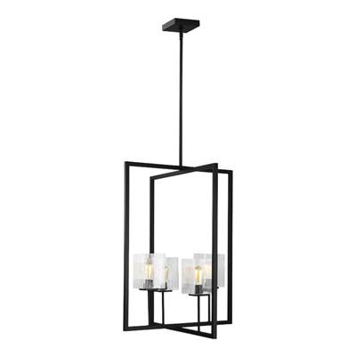 Generation Lighting Mitte Large Four Light Hall/Foyer Pendant in Midnight Black