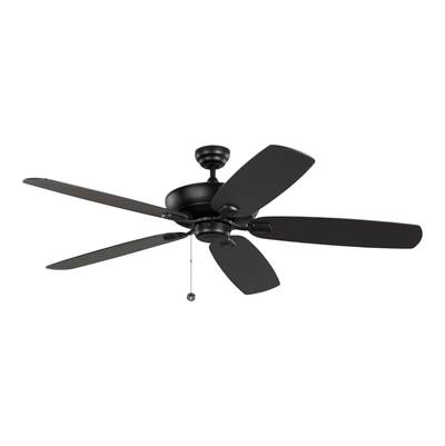 Generation Lighting Colony 60 Ceiling Fan - Reversible Blades in Midnight Black with American Walnut