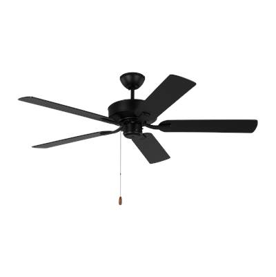 Generation Lighting Linden 52 Ceiling Fan - Reversible Blades in Midnight Black with Midnight Black / American Walnut
