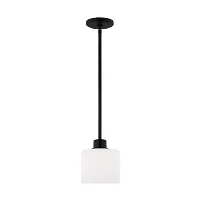 Generation Lighting Canfield One-Light Mini Pendant in Midnight Black
