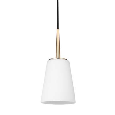 Generation Lighting Driscoll One-Light Mini Pendant in Satin Brass