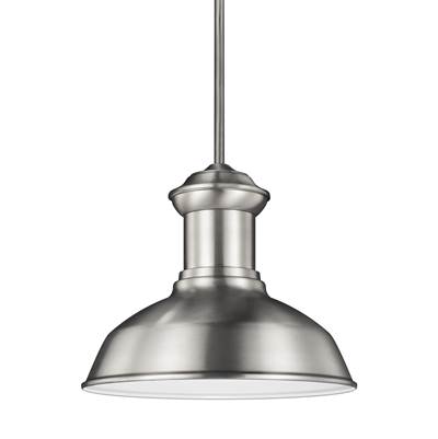 Generation Lighting Fredricksburg 13'' Outdoor Pendant in Satin Aluminum