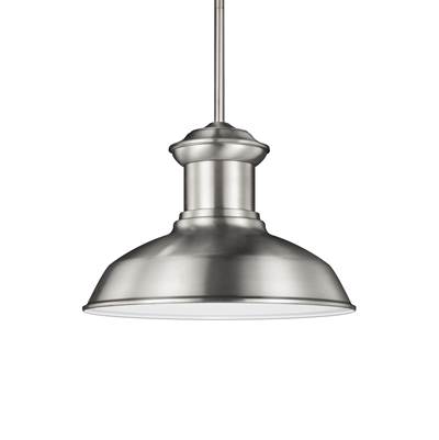 Generation Lighting Fredricksburg 13'' Outdoor Pendant in Satin Aluminum