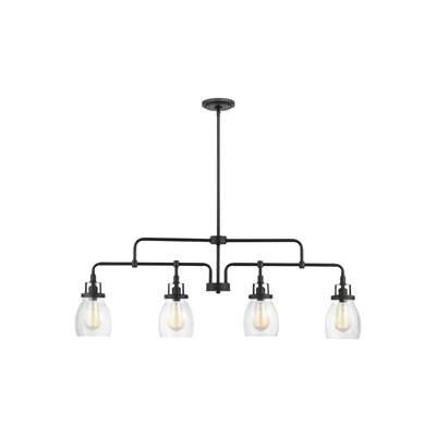 Generation Lighting Belton 4-Light Island Pendant in Midnight Black