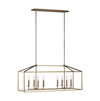 Generation Lighting Perryton 8-Light Island Pendant in Satin Brass