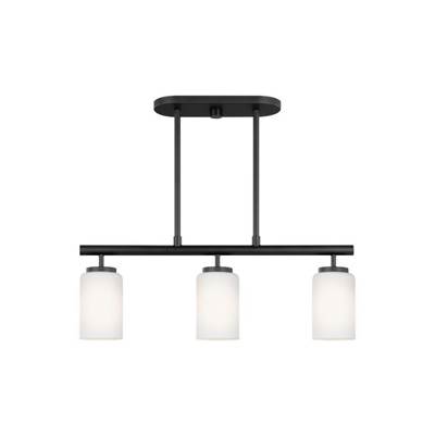 Generation Lighting Oslo 3-Light Island Pendant in Midnight Black