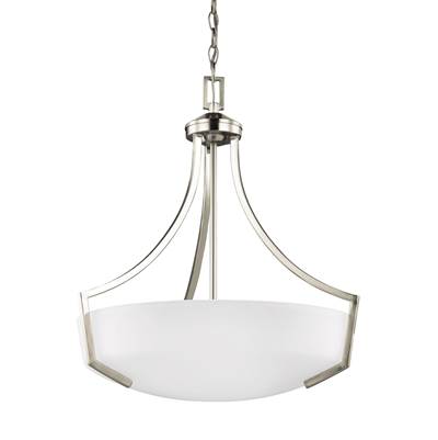 Generation Lighting Hanford Three Light Pendant in Brushed Nickel