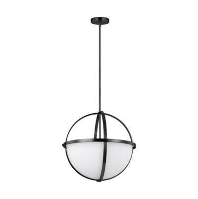 Generation Lighting Alturas Mini Pendant - Three-Light in Midnight Black