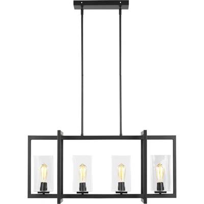 Generation Lighting Mitte 4-Light Island Pendant in Midnight Black
