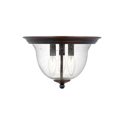 Generation Lighting Belton Three Light Flush Mount in Bronze