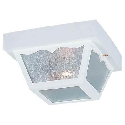 Generation Lighting Outdoor Ceiling 2-Light Flush Mount in White