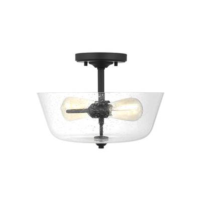 Generation Lighting Belton Two Light Ceiling Semi-Flush Mount in Midnight Black