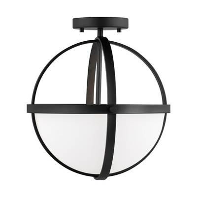 Generation Lighting Alturas Two Light Flush Mount in Midnight Black