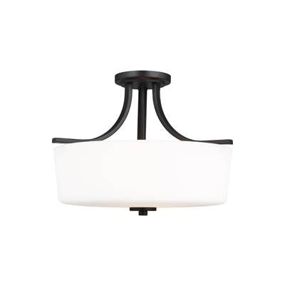 Generation Lighting Canfield Three Light Flush Mount in Midnight Black
