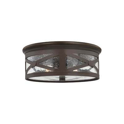 Generation Lighting Lakeview 2 Light Outdoor Flush Mount in Antique Bronze