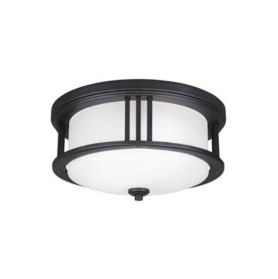 Generation Lighting Crowell Two Light Outdoor Flush Mount in Black