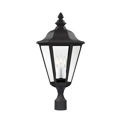 Generation Lighting Brentwood Three Light Post Lantern in Black