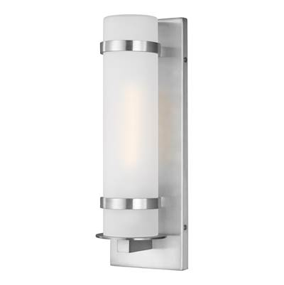 Generation Lighting Alban 14" Round Lantern in Satin Aluminum