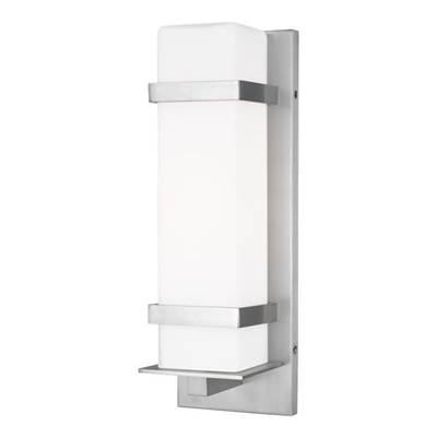 Generation Lighting Alban Square Wall Lantern - 18'' in Satin Aluminum