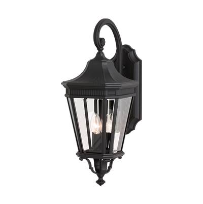 Generation Lighting Cotswold Lane Medium Lantern - Clear Beveled Glass in Black
