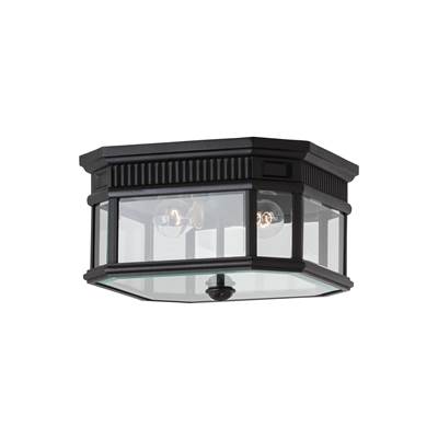 Generation Lighting Cotswold Lane Flush Mount - Clear Beveled Glass in Black