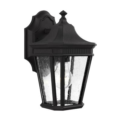 Generation Lighting Cotswold Lane Extra Small Lantern - Clear Seeded Glass in Black