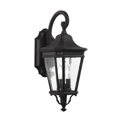 Generation Lighting Cotswold Lane Small Lantern - Clear Seeded Glass in Black
