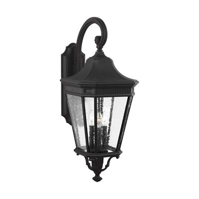 Generation Lighting Cotswold Lane Large Lantern - Clear Seeded Glass in Black