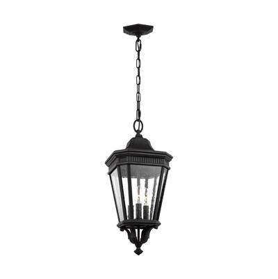Generation Lighting Cotswold Lane Small Pendant - Clear Seeded Glass in Black