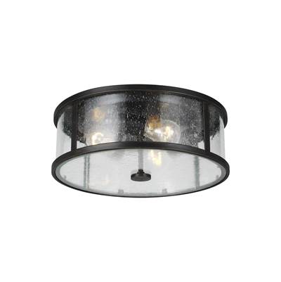 Generation Lighting Dakota Flush Mount - Clear Seeded Glass in Espresso
