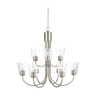 Generation Lighting Miles Large Chandelier - Clear Glass in Brushed Nickel