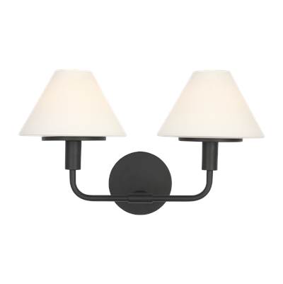 Generation Lighting Mendota Medium Sconce in Midnight Black