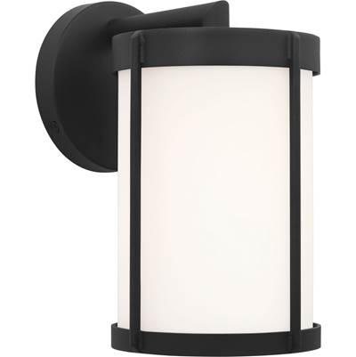 Generation Lighting Luning Small Lantern - Opal Etched Glass in Textured Black