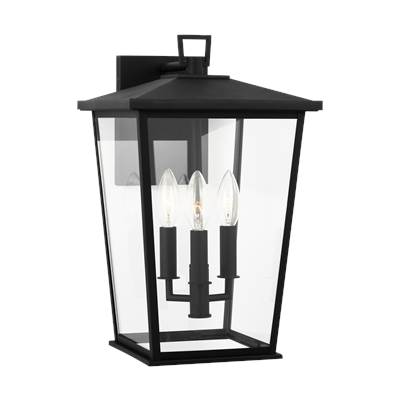 Generation Lighting Linton Large Lantern in Textured Black